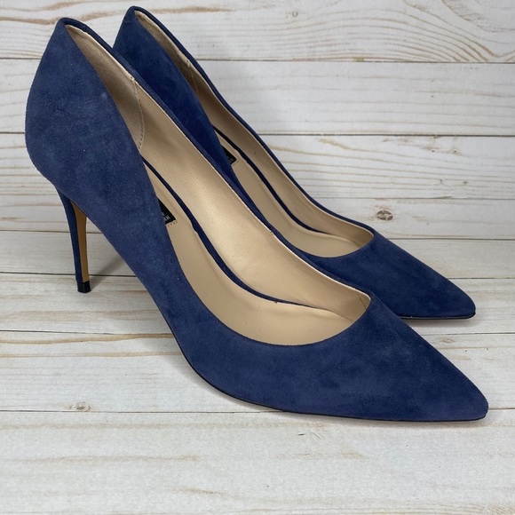 Steven By Steve Madden Shoes - Steven by Steve Madden New Laredo Navy Suede Dress Heels Sz 10